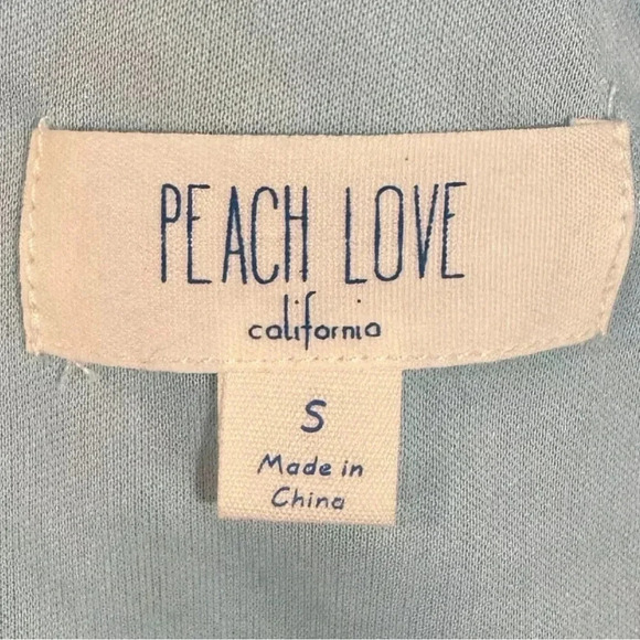 PEACH LOVE CALIFORNIA Women's Blue Floral Wrap Dress Size XS/S Short Sleeve - Picture 9 of 11